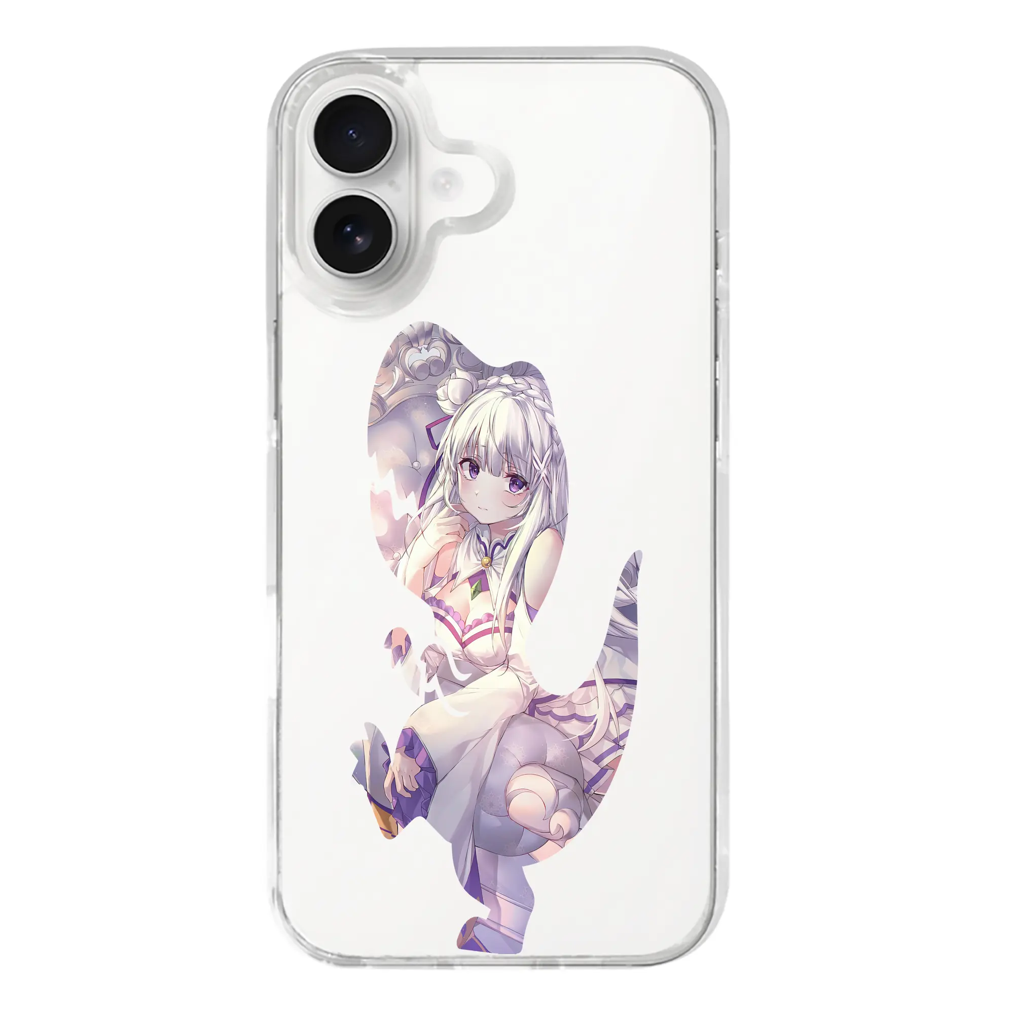 リゼロ グッズ エミリア - iPhone 17シリーズ 透明スマホケース – 薄型・耐衝撃・精密フィット保護カバー